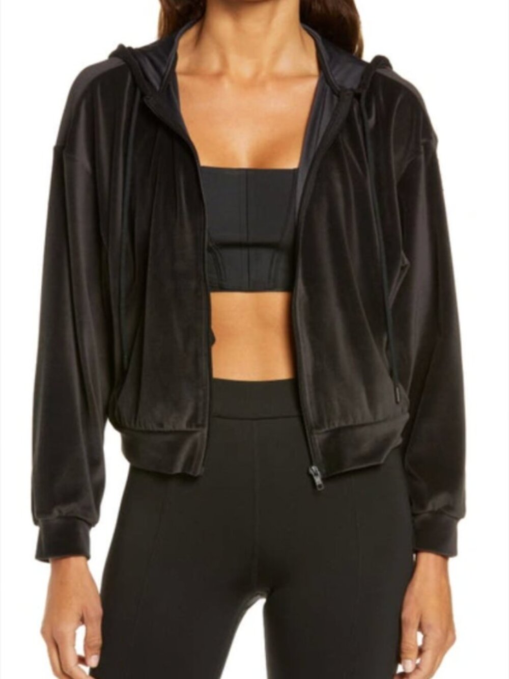 ALO Glimmer Velour Zip Hoodie